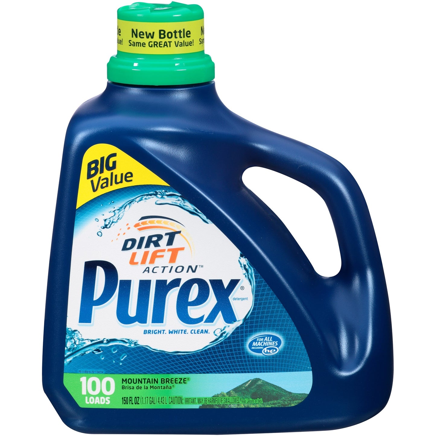 Purex Liquid Laundry Detergent, Mountain Breeze, 150 Fluid Ounces, 115 Loads