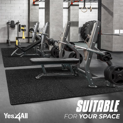 Rubber Gym Flooring Tiles by Yes4All, 0.56" Thick