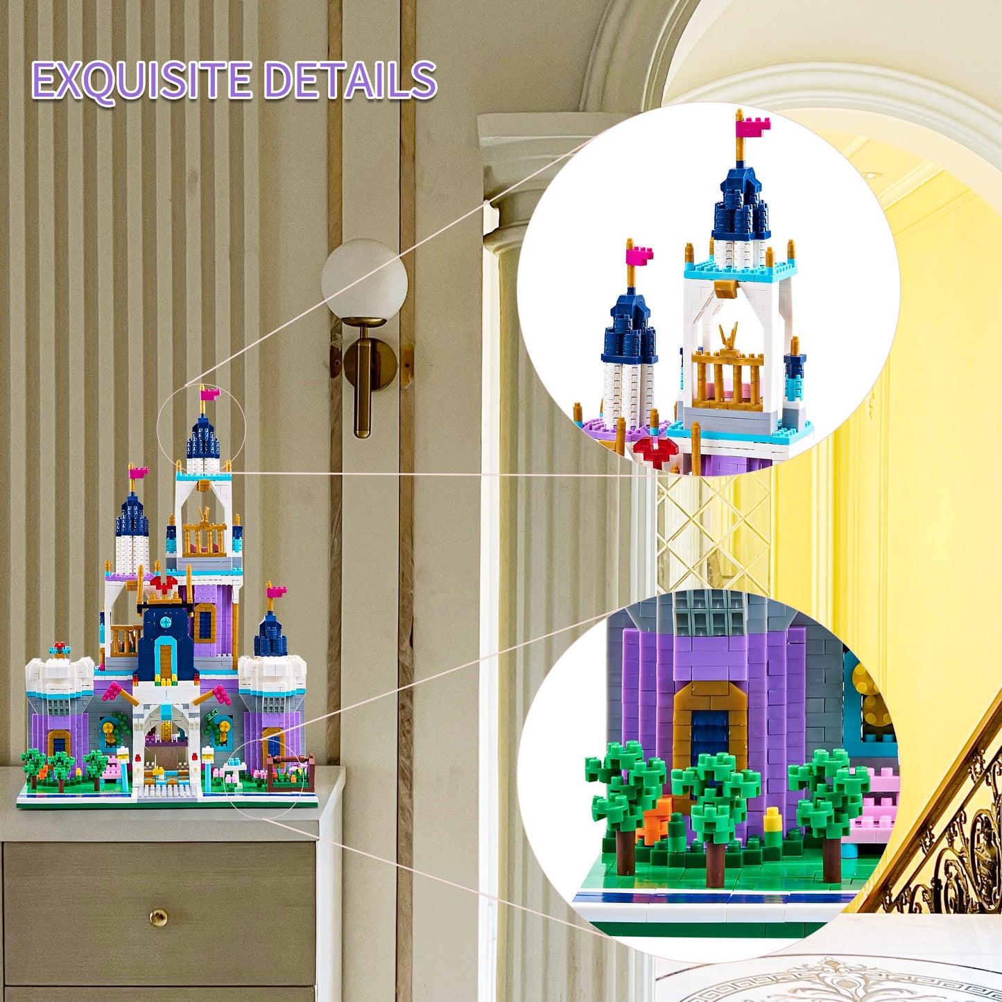 Kadablk Micro Blocks World Architecture Amusement Park Big Dream Castle Model,2800+ PCS Mini Bricks,Building Blocks for Adults and Old Kids