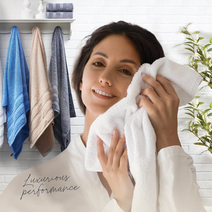BELADOR Hand Towels 12-Pack - Premium Soft Cotton Hand Towels for Bathroom - Quick-Dry & Absorbent Hand & Face Towel Set | White Hand Towels 16"x30"