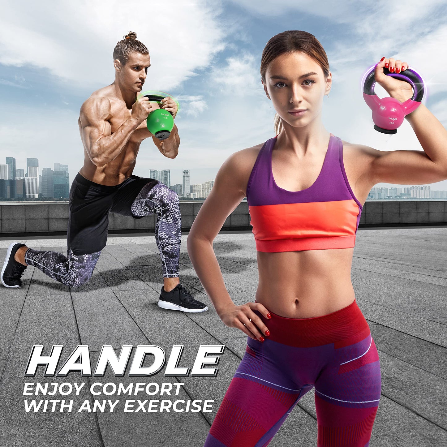 Yes4All 30LB Vinyl Kettlebell for Strength Training