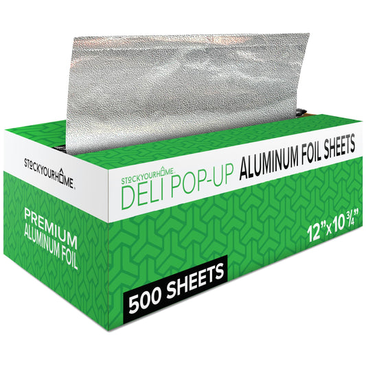Pre-Cut Deli Aluminum Foil Sheets, 500 Count