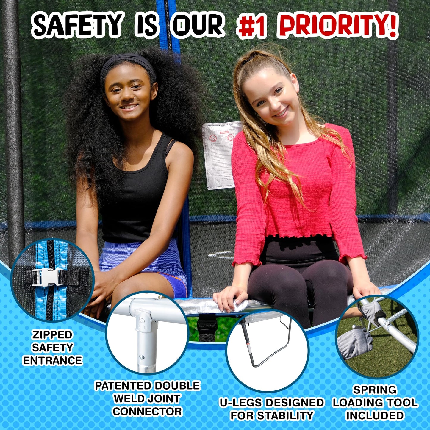 TruJump 14 Ft Round Trampoline with Safety Enclosure