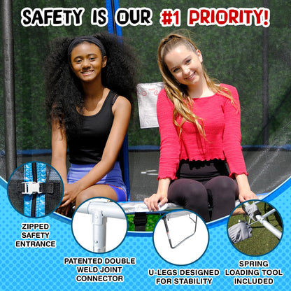 10FT Outdoor Trampoline with Safety Enclosure