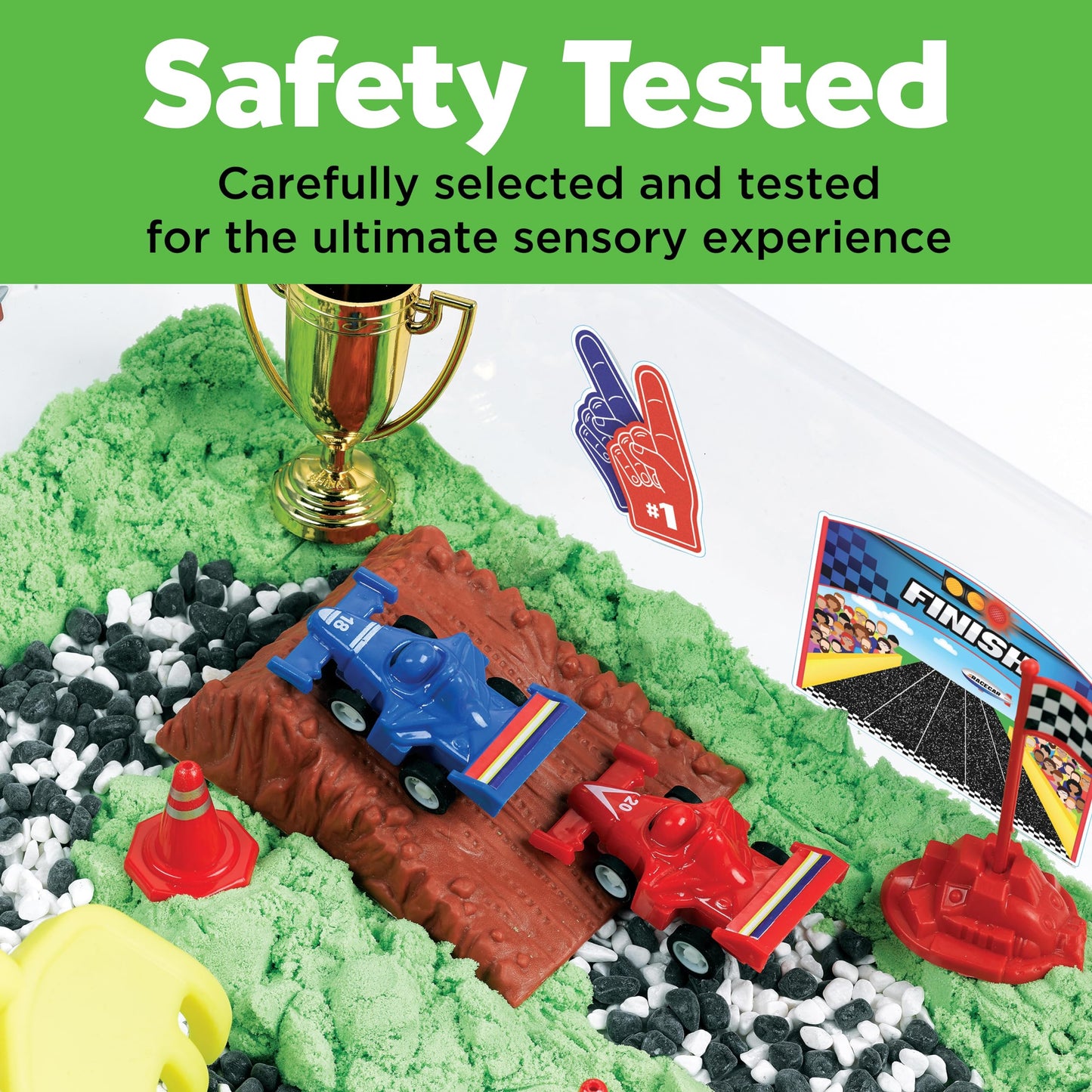 Creativity for Kids Sensory Bin: Race Track - Toddler Toys for Kids Ages 3-4+ Pretend Play, Sensory Learning Toys with Car Track, Gifts for Kids