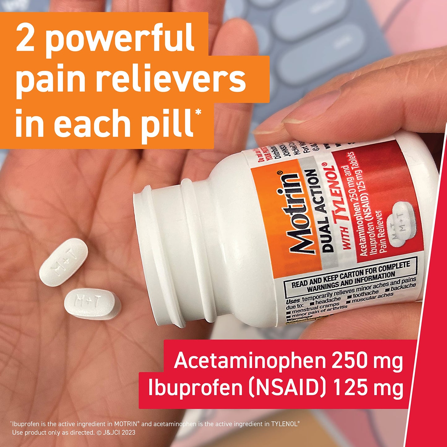 Motrin Dual Action Pain Reliever, 120 ct