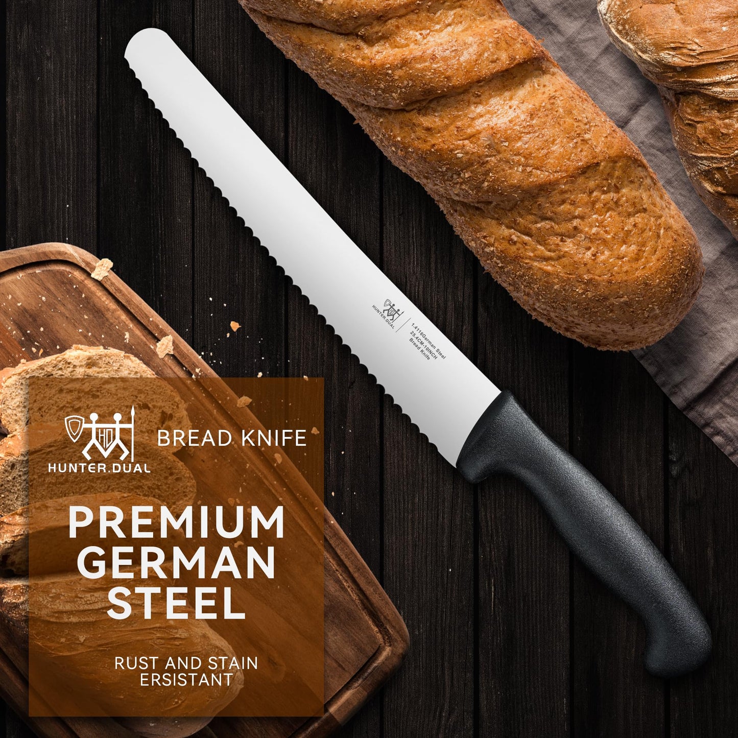 10-Inch HUNTER.DUAL Serrated Bread Knife