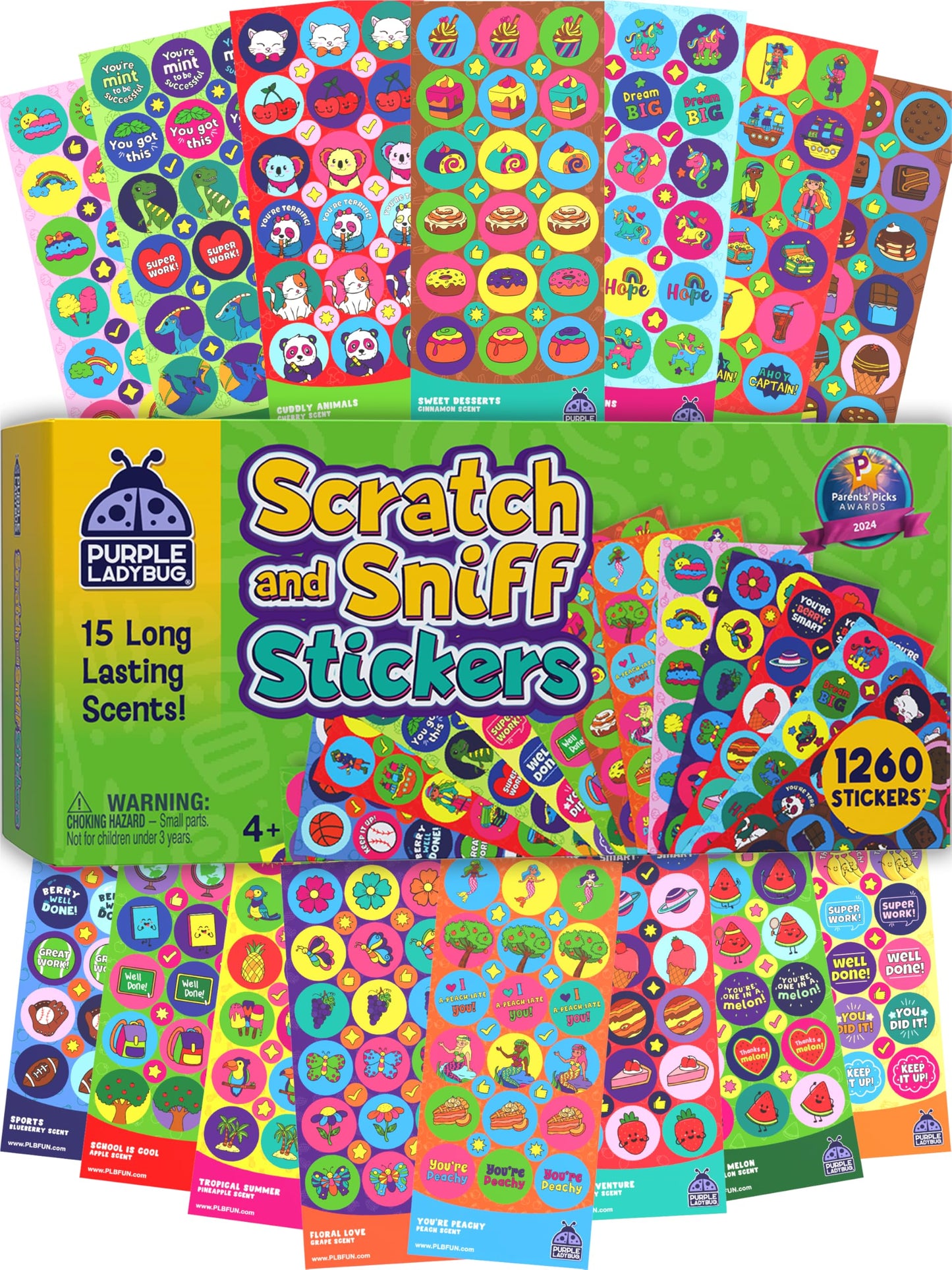 Purple Ladybug 1260 Variety Scratch and Sniff Stickers