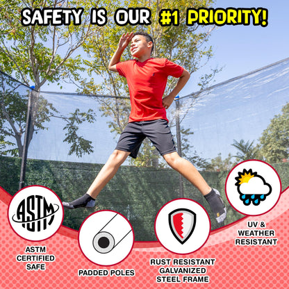 10FT Outdoor Trampoline with Safety Enclosure