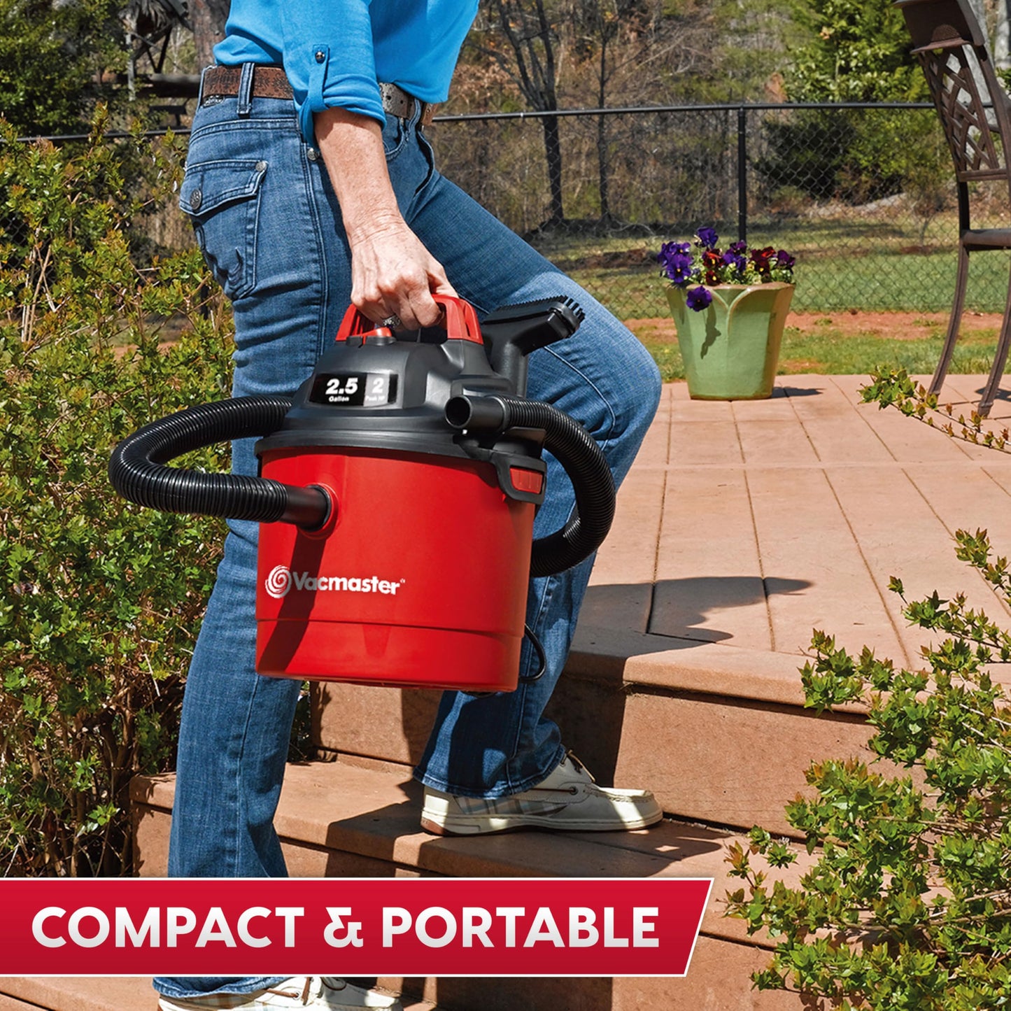 2.5-Gallon Vacmaster Wet/Dry Vacuum - Wall Mountable
