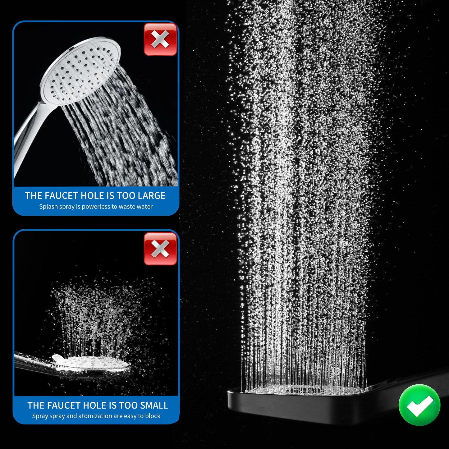 High Pressure Handheld Shower Head with Hose