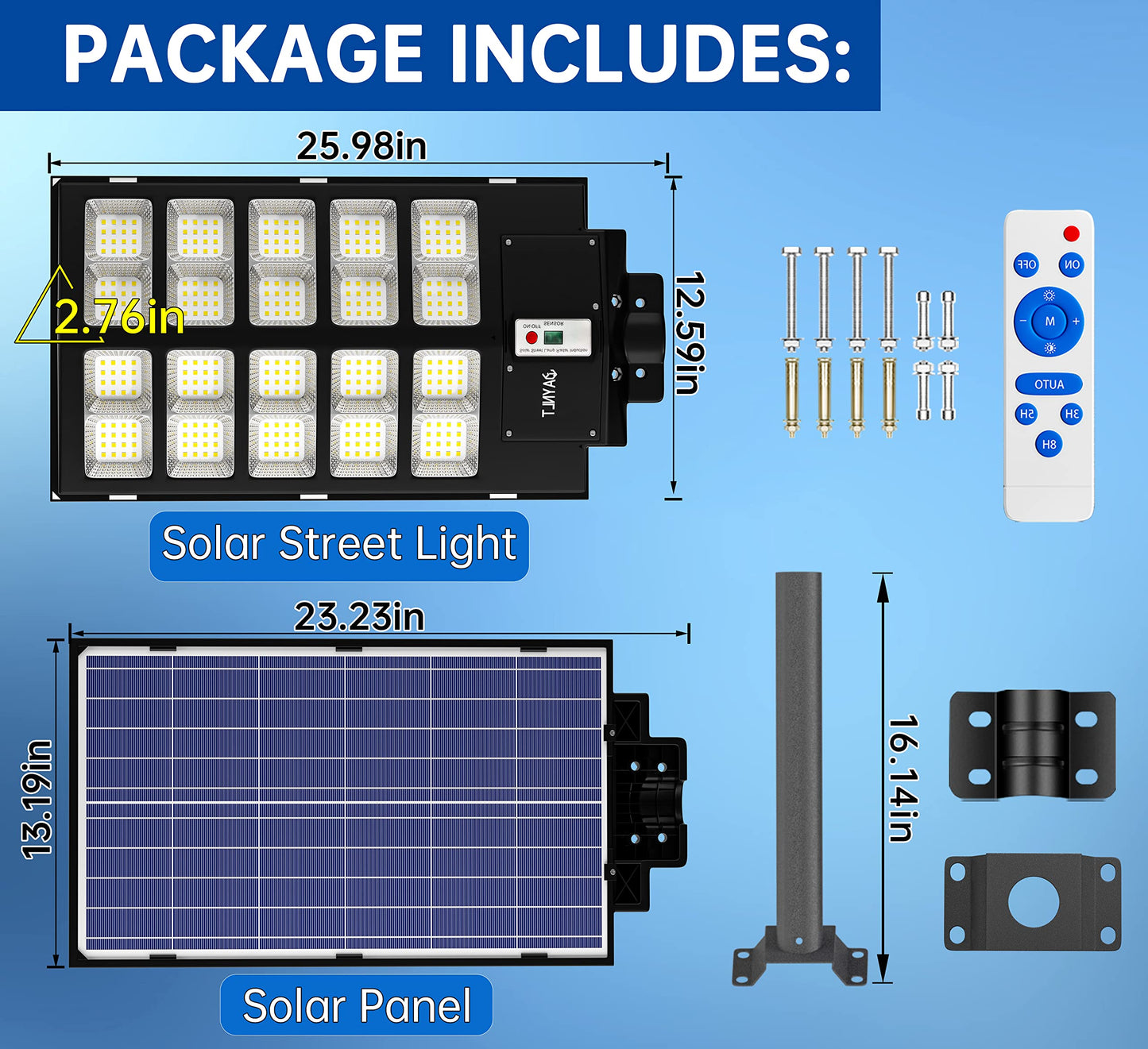 JAYNLT Solar Street Lights with Motion Sensor