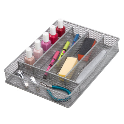 Honey-Can-Do Silver 5-Compartment Cutlery Organizer