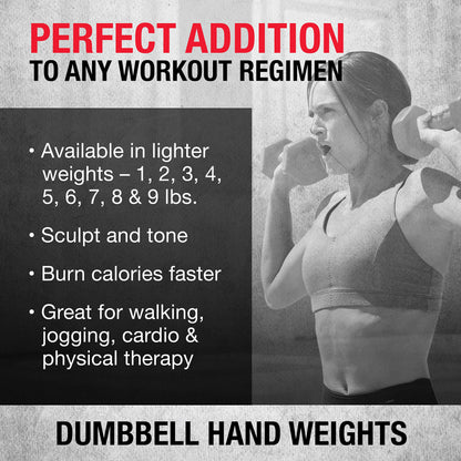SPRI 7 lbs Vinyl Coated Dumbbell Set - 2