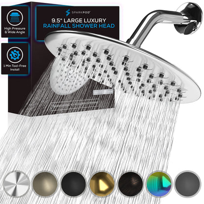 SparkPod 9.5" Rain Shower Head with Anti-Clog Nozzles