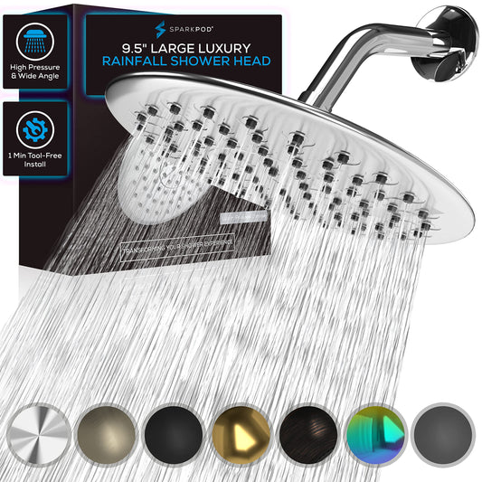 SparkPod 9.5" Rain Shower Head with Anti-Clog Nozzles