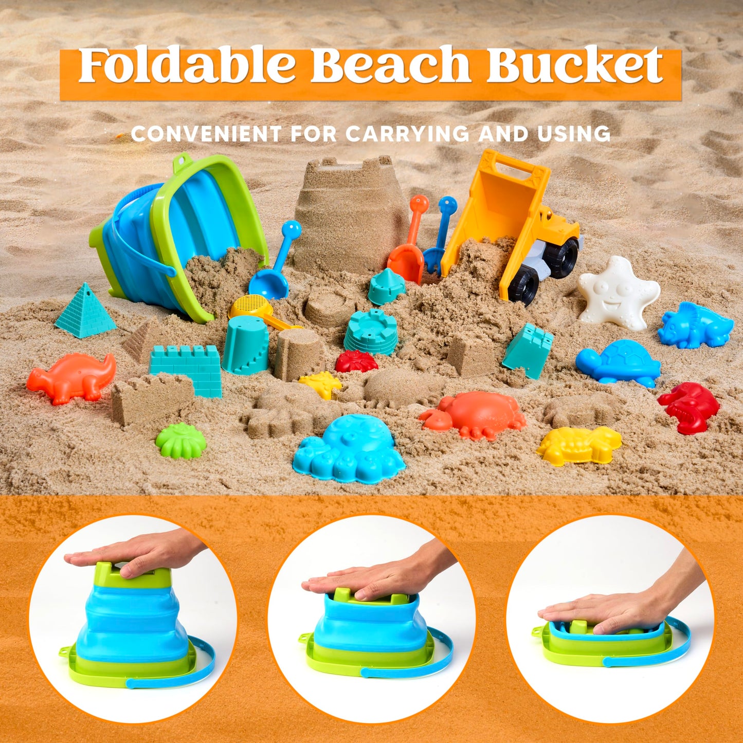 Beach Sand Toys Set with Dump Truck and Molds