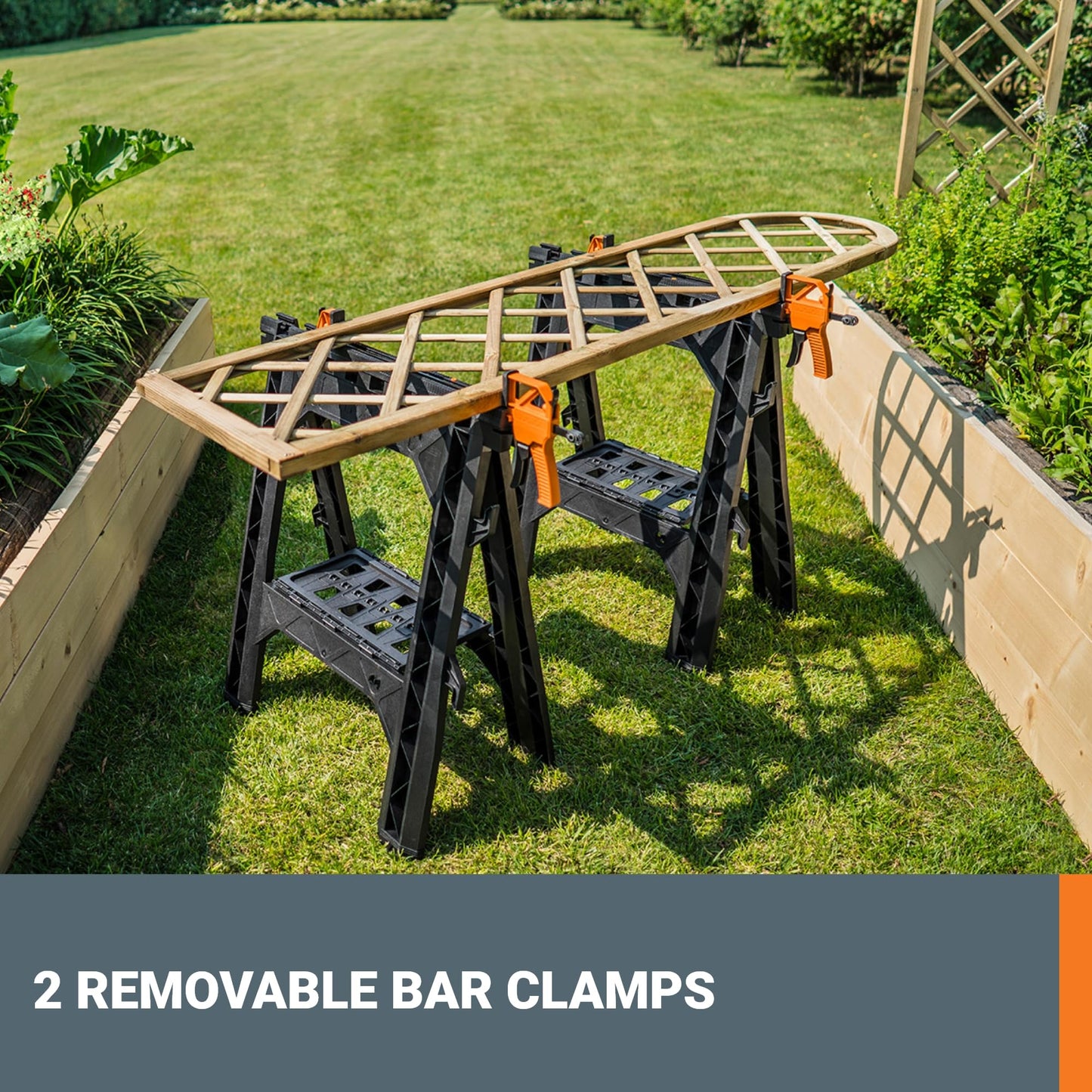 WORX Clamping Sawhorses with Bar Clamps
