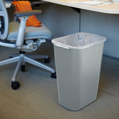 Rubbermaid 10 Gallon Plastic Wastebasket, Gray