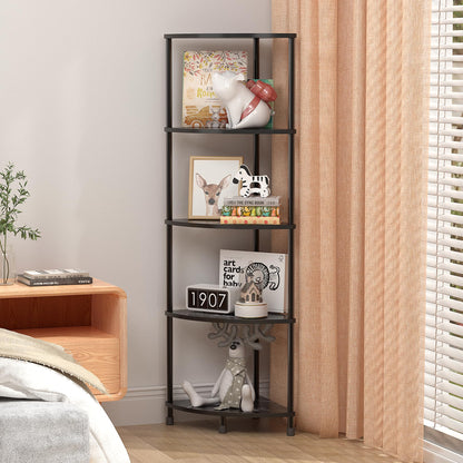 Greatseas 5-Tier Corner Shelf - Marble Black