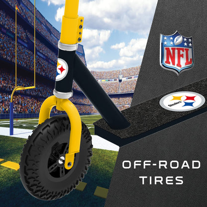 Hover-1 NFL Off-Road Kick Scooter - Official NFL Logos and Colors - Pittsburgh Steelers