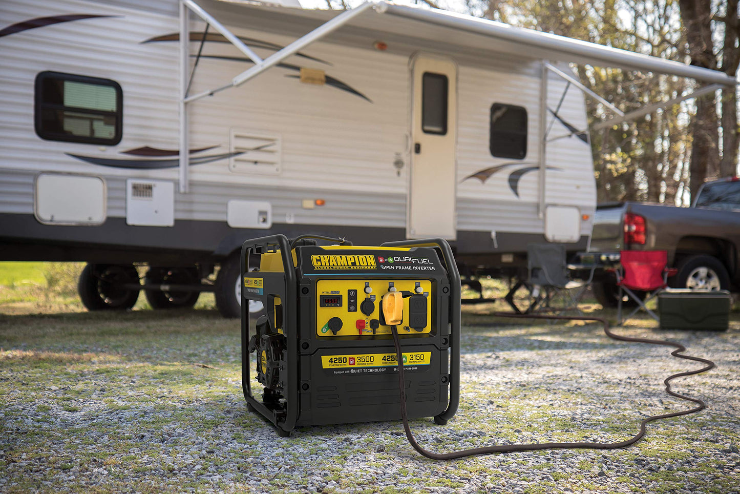 Champion Power Equipment 4250-Watt Dual Fuel RV Ready Portable Open Frame Inverter Generator with Quiet Technology