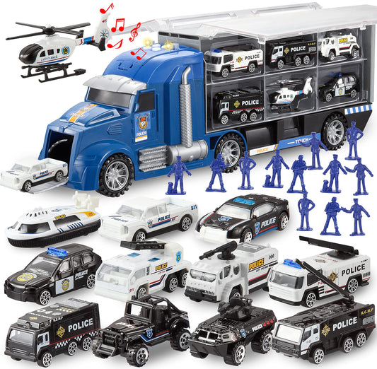 JOYIN 25-in-1 Police Rescue Truck Toy Set
