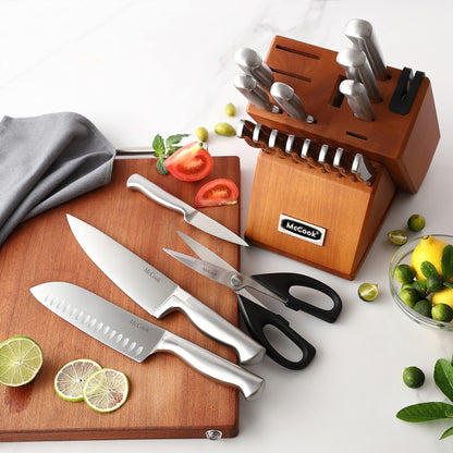 McCook Kitchen Knife Set with Built-in Sharpener