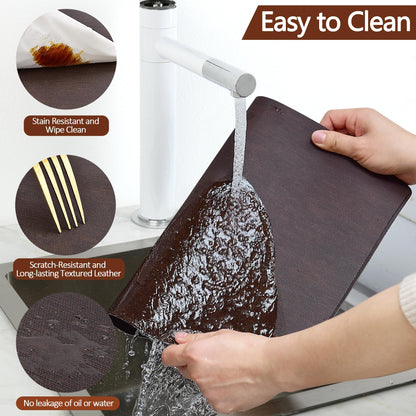 Leather Placemats Set - Waterproof & Heat Resistant