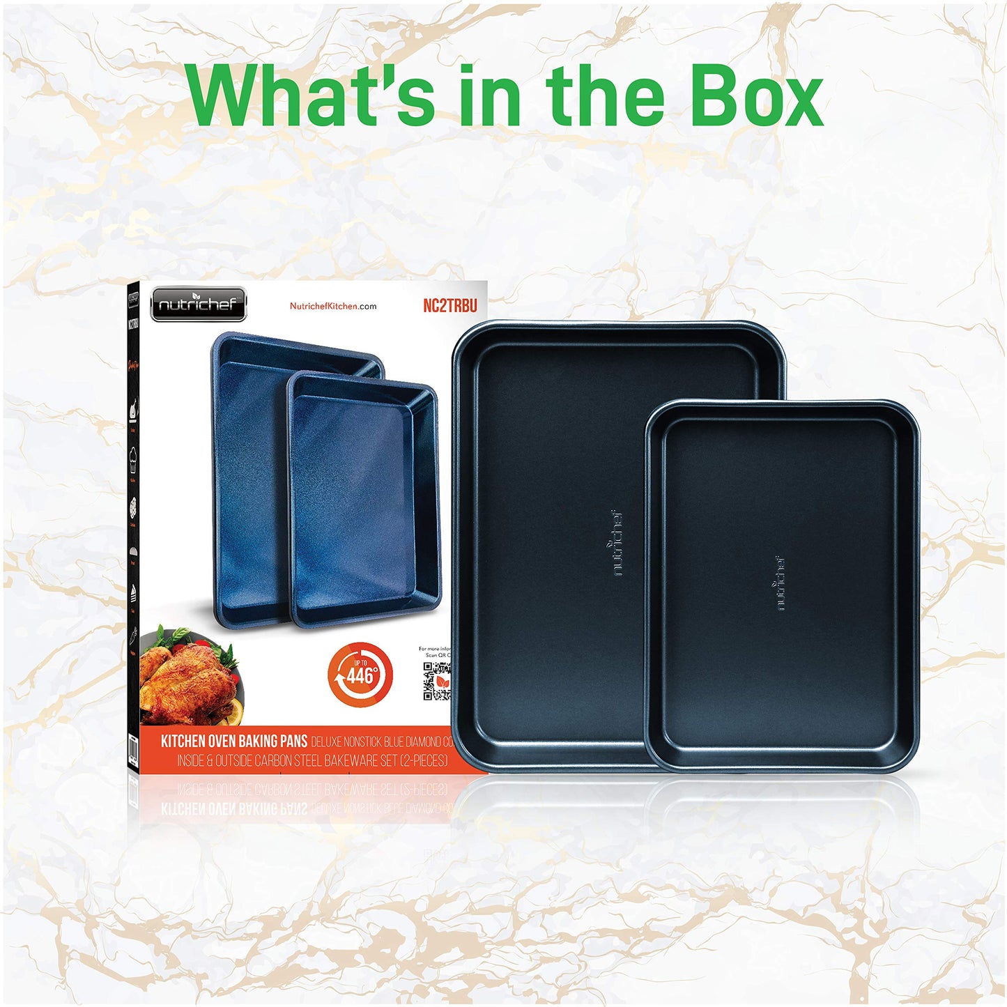 NutriChef Non-Stick Baking Sheet Set, 2-Piece