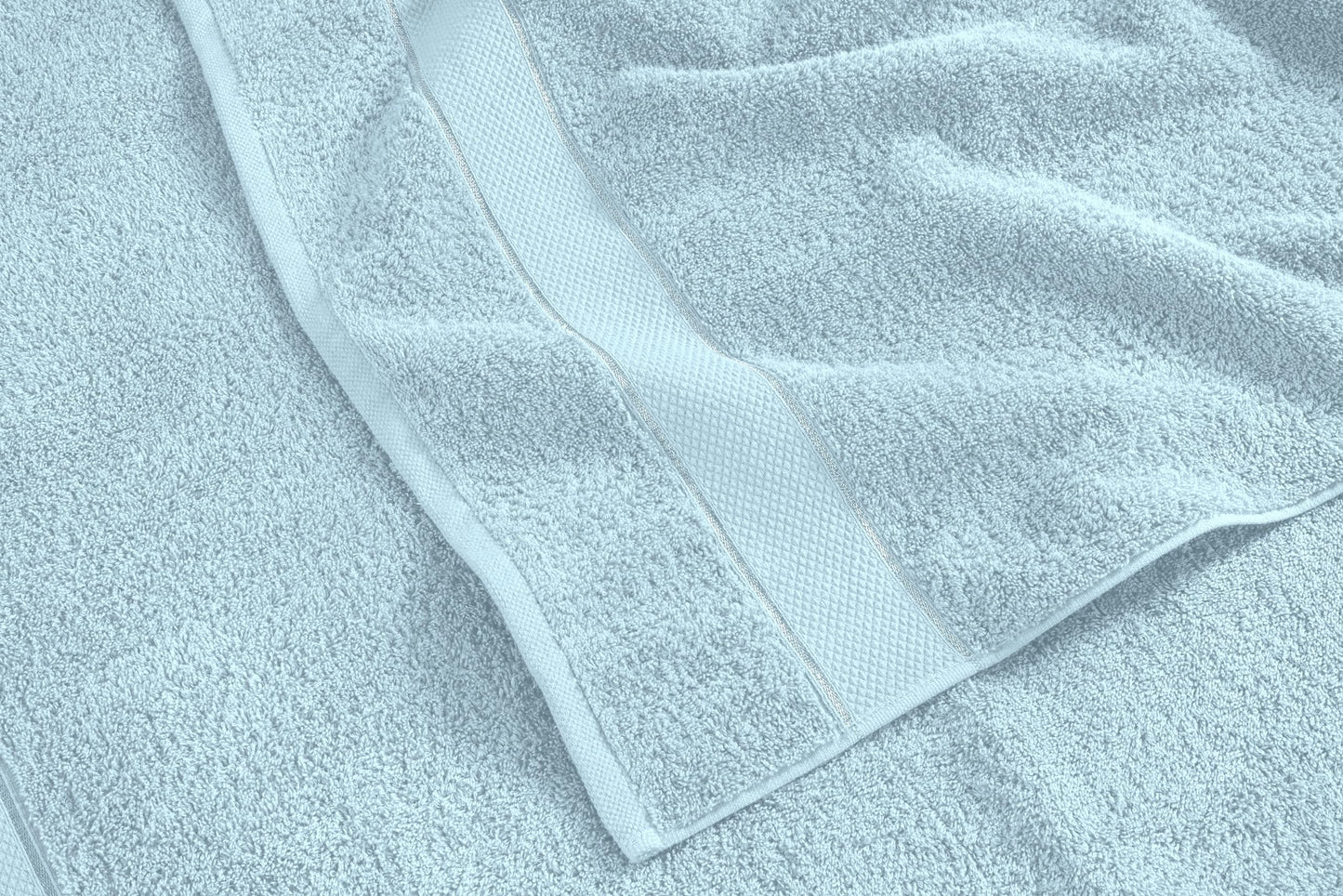Terry Bliss 8-Piece Luxury Towel Set - 100% Ringspun Cotton, 550 GSM, Highly Absorbent, 2 Oversized Bath Towel, 2 Hand Towels, 4 Wash Cloths - Ideal for Everyday use, Hotel & Spa - Light Blue