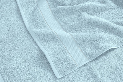Terry Bliss 8-Piece Luxury Towel Set - 100% Ringspun Cotton, 550 GSM, Highly Absorbent, 2 Oversized Bath Towel, 2 Hand Towels, 4 Wash Cloths - Ideal for Everyday use, Hotel & Spa - Light Blue