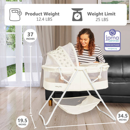 Dream On Me Portable Baby Bassinet with Canopy