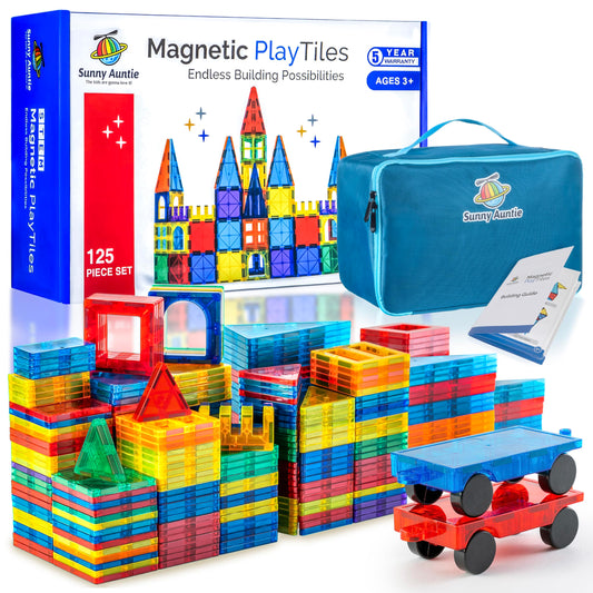Magnetic Tiles Building Set for Kids 125 PCS