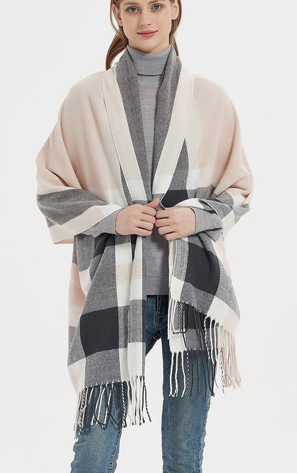 Wander Agio Womens Plaid Winter Shawl Scarf