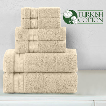 6-Piece Luxury Turkish Cotton Towel Set