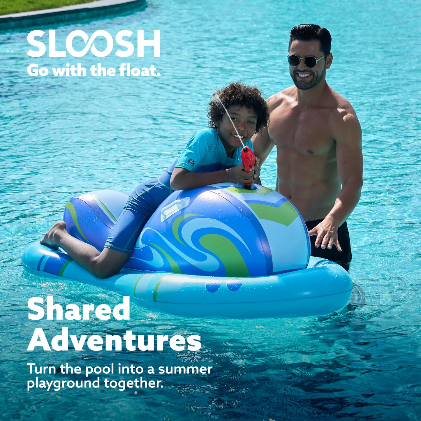 Sloosh Inflatable Jet Ski Pool Float with Water Gun