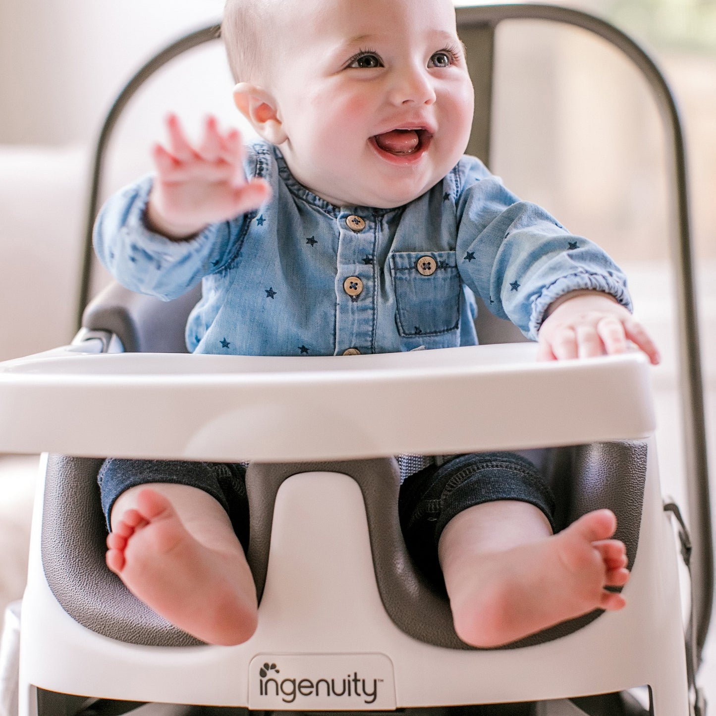 Ingenuity Baby Base 2-in-1 Seat - Slate - Booster Feeding Seat