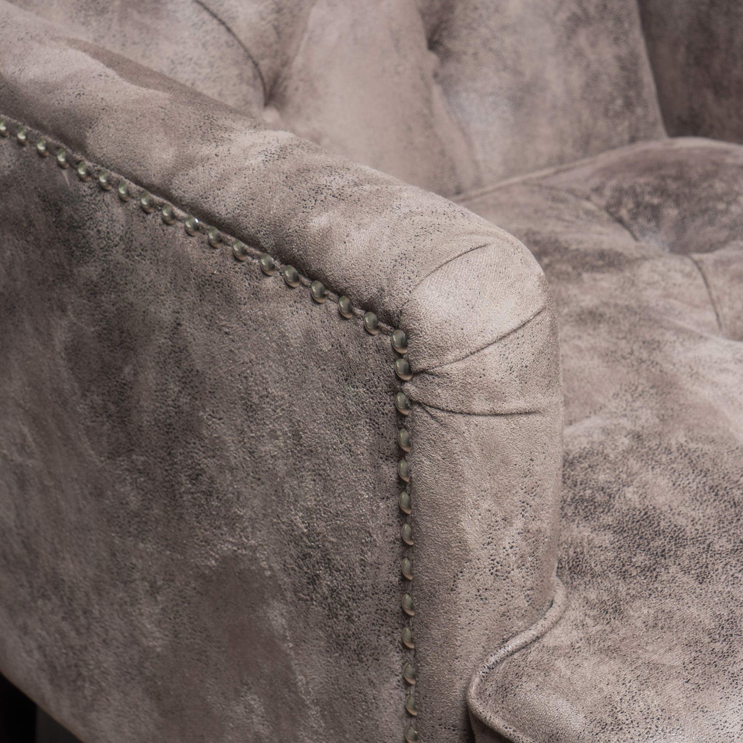 Tufted Club Chair with Nailhead Accents
