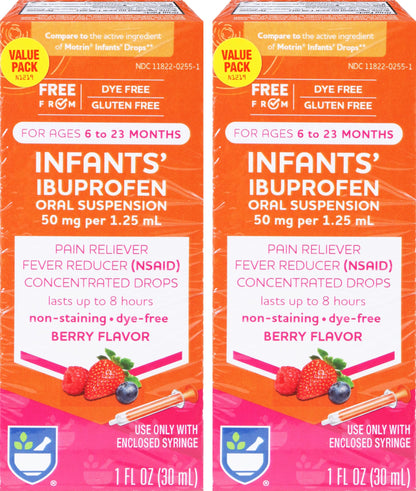 2 Pack Rite Aid Dye-Free Ibuprofen Drops