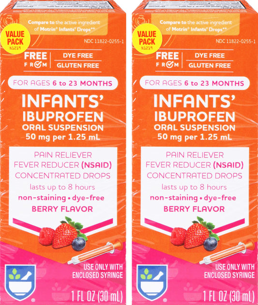 2 Pack Rite Aid Dye-Free Ibuprofen Drops