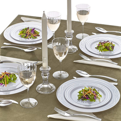 Heavy Duty Plastic Dinner Plates Set - 40 Pieces