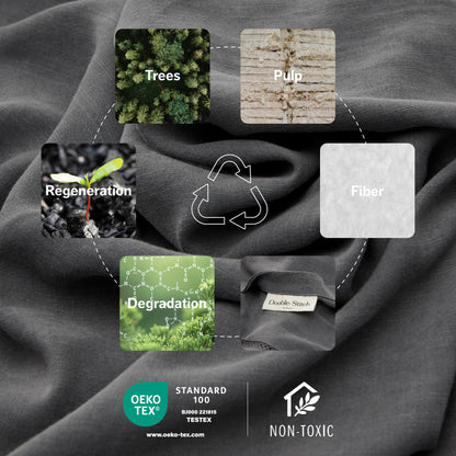 Linen Duvet Cover Set - Queen Size, Charcoal Grey