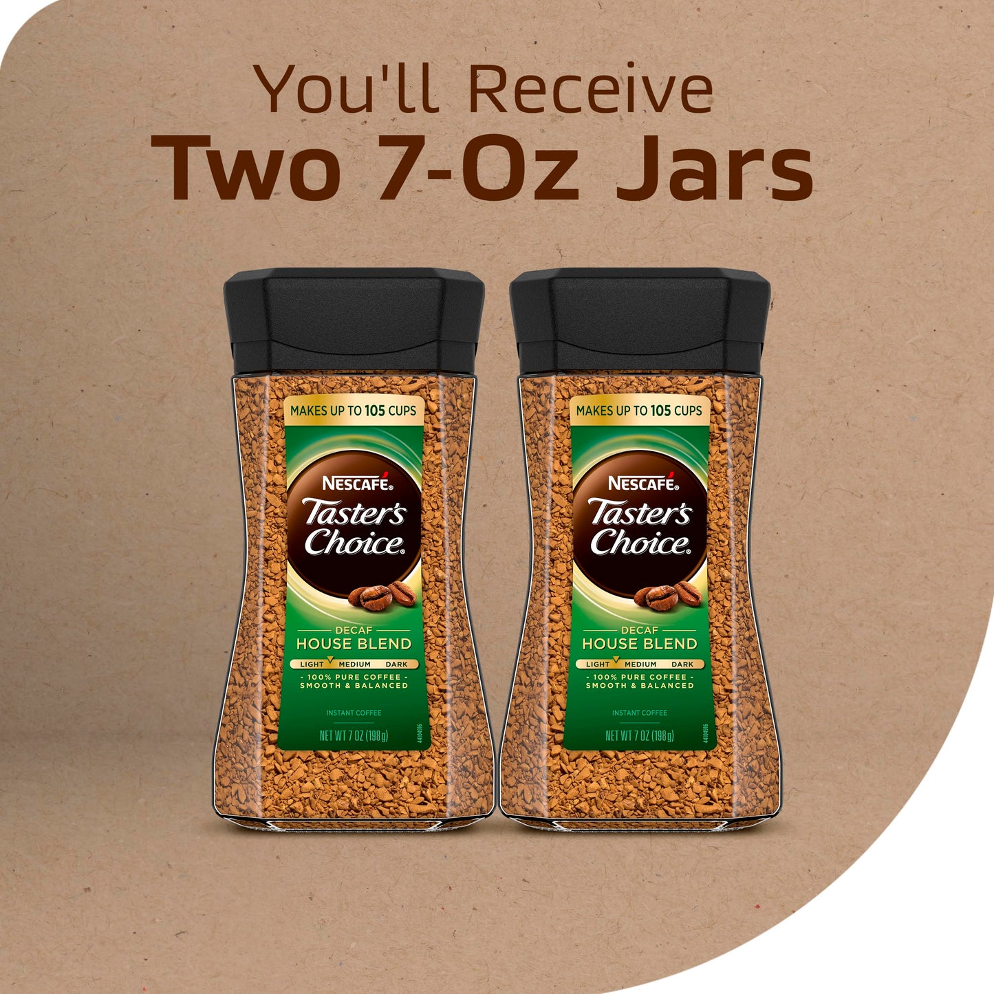 4 Jars Taster's Choice Decaf Medium Roast Instant Coffee