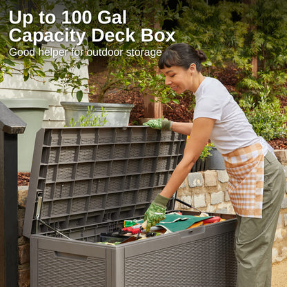 EAST OAK 100 Gallon Waterproof Outdoor Storage Box