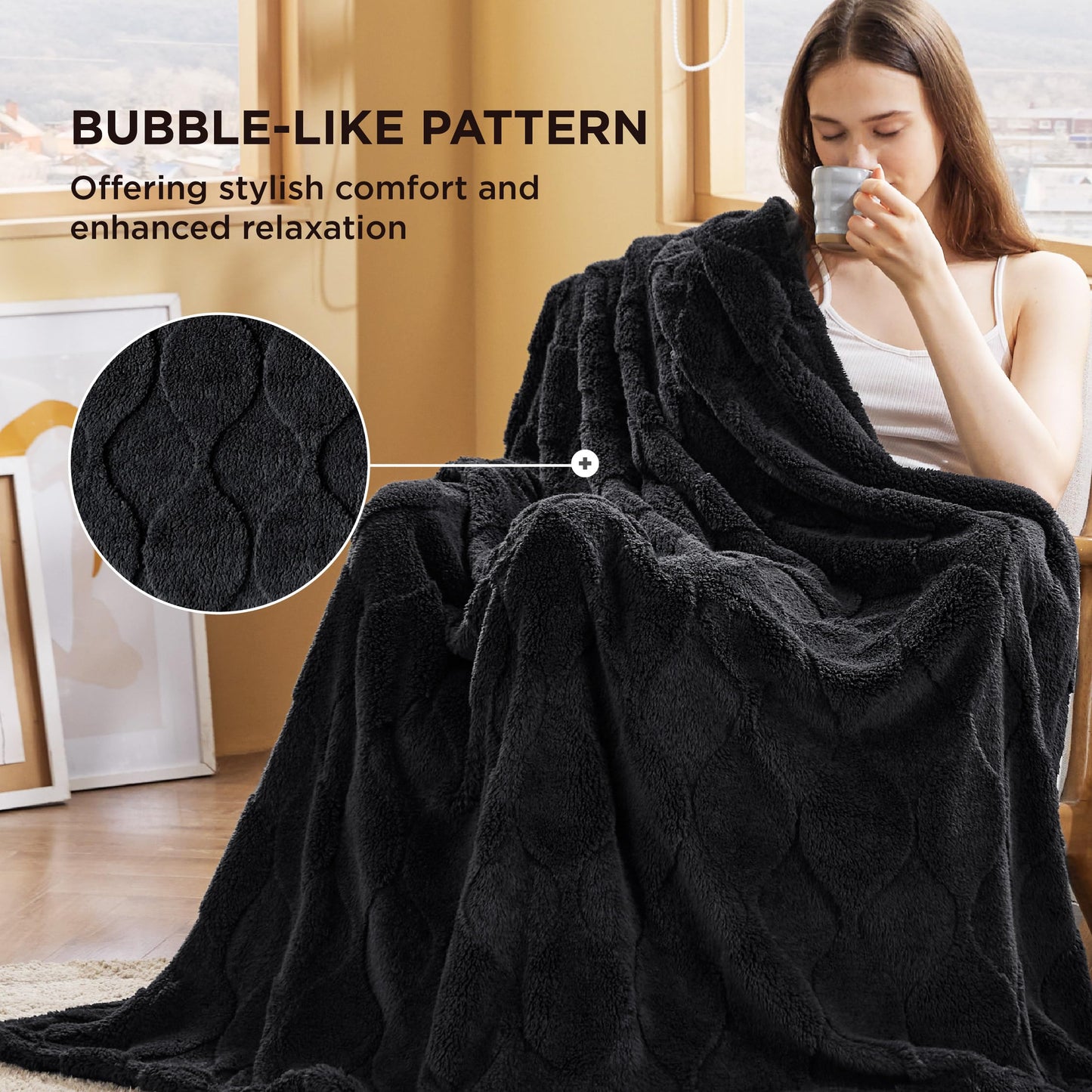 Bedsure Super Soft Black Throw Blanket 50x60