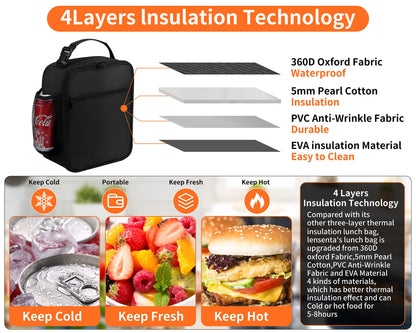 Insulated Reusable Lunch Box for Men and Women