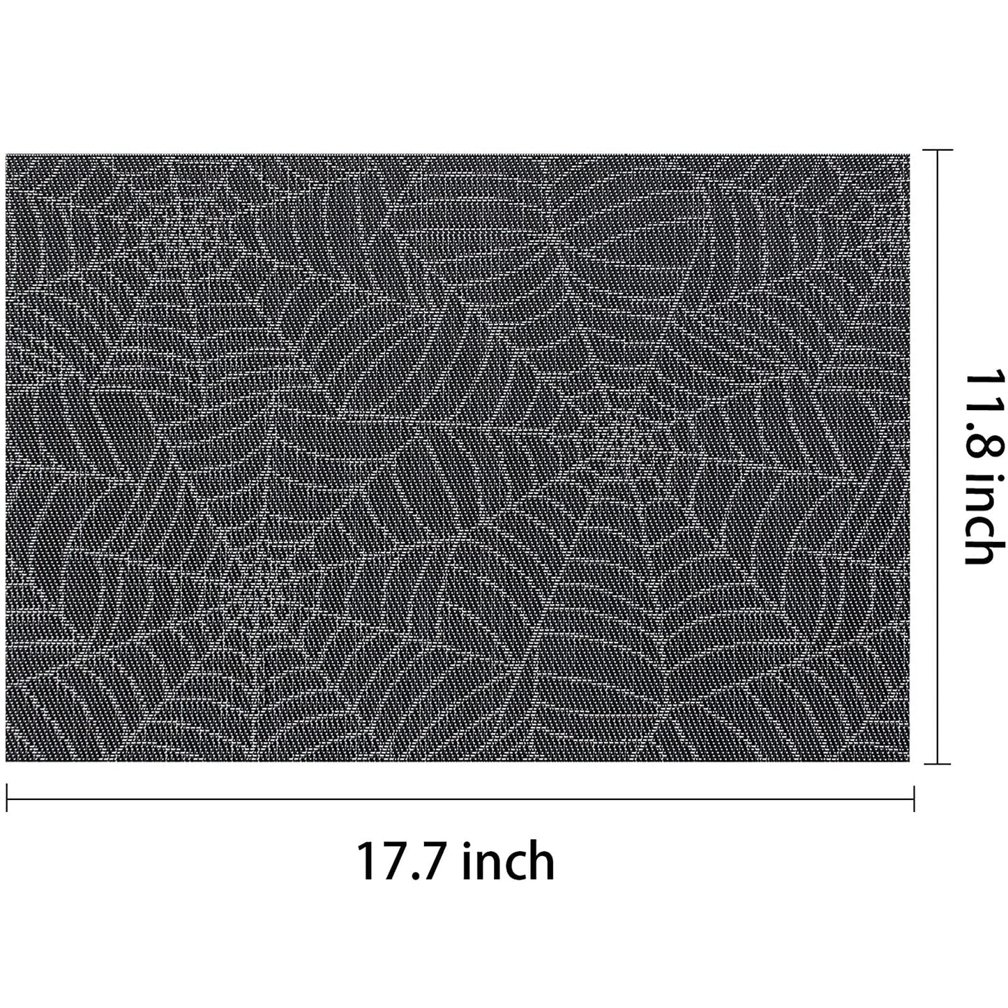 AHHFSMEI Placemats Set of 6 for Dining Table Washable Woven Vinyl Non-Slip Placemat Heat-Resistant Durable Table Mats for Dining Table Easy to Clean (Grey Cobweb)