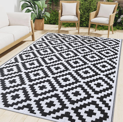 Smiry Waterproof Reversible Outdoor Rug 5x8 ft