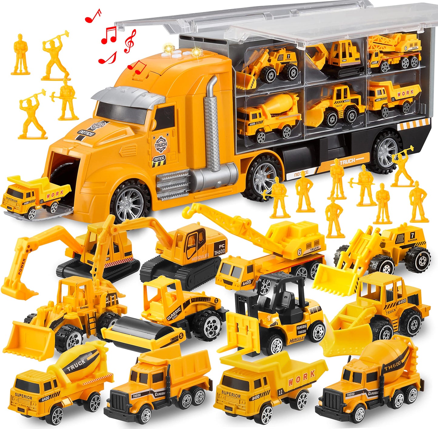 JOYIN 25-in-1 Construction Truck Toy Set